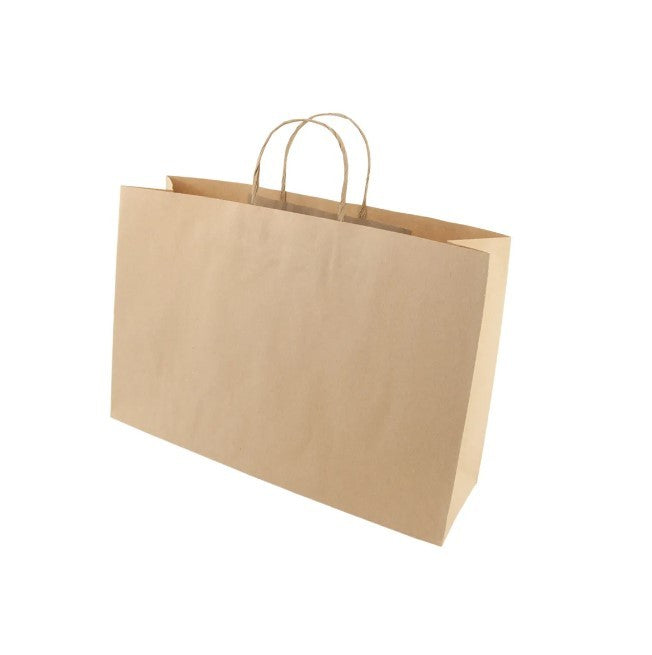 Sac cadeau kraft poignées torsadées brun 250g/m² W30*H20*D8 cm