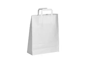 Sac kraft blanc à poignées  120g/m²  W22xH28xD10
