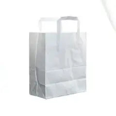 Sac kraft blanc à poignées  120g/m²  W22xH28xD10